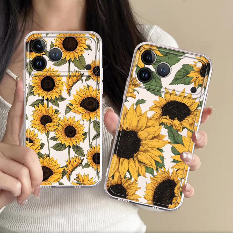 Phone Cases Xr Iphone - Прозрачный чехол с милым узором подсолнухов